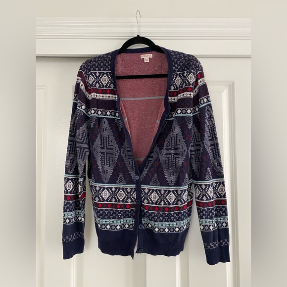 Cardigan | Merona | Holiday Print | dark blue, red & white | XXL - Picture 4 of 5